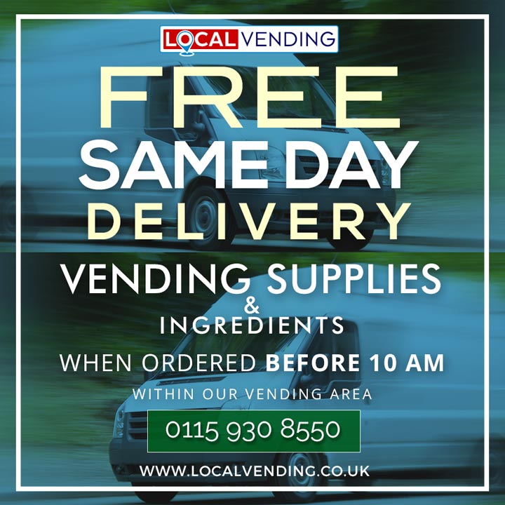 Same day delivery vending supplies
